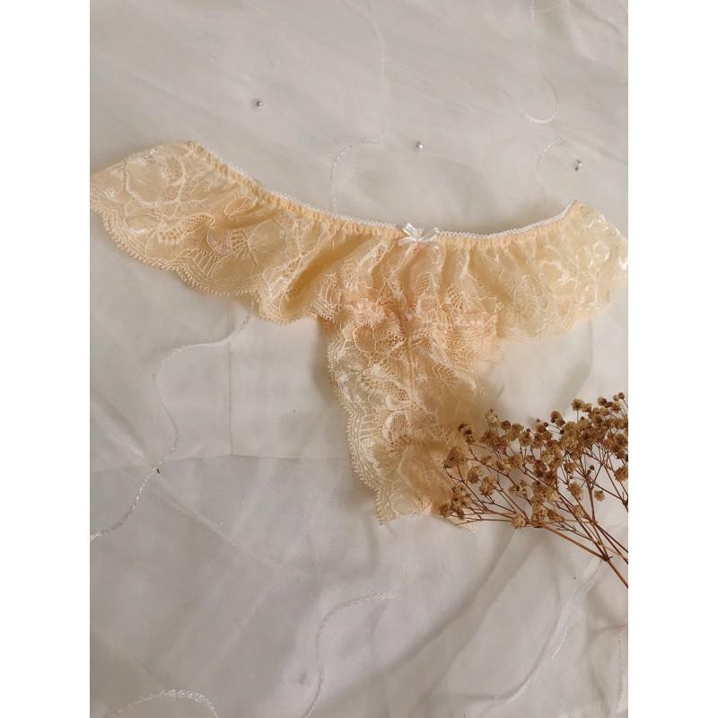 Gaia nude - Set lót ren áo bra không gọng mút mỏng