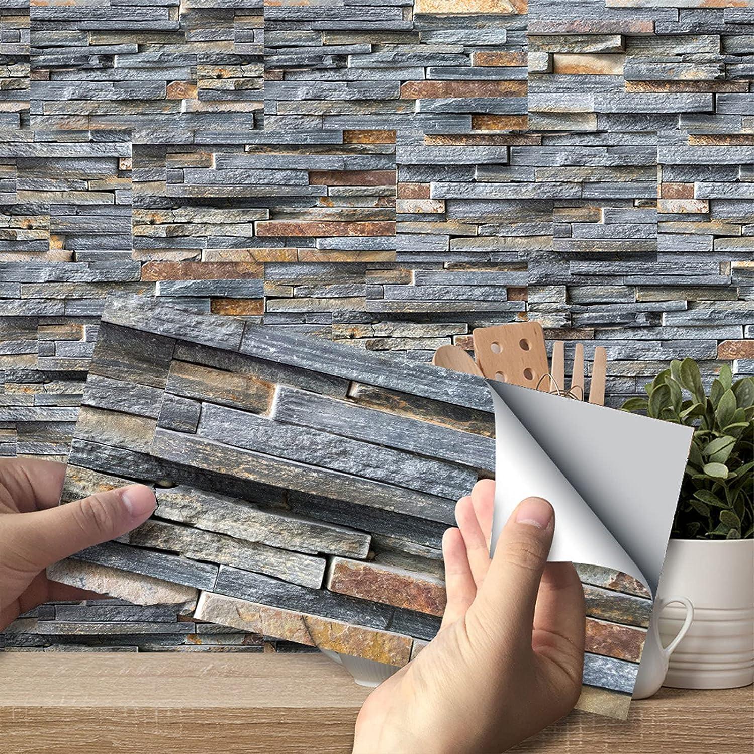 27 Miếng Dán Ngói Tự Dính Miếng Dán Tường PVC Chống Thấm Nước Dán Thiết Kế Ngói Xi Măng Trang Trí 20X10 Cm Cho Nhà Bếp Phòng Tắm