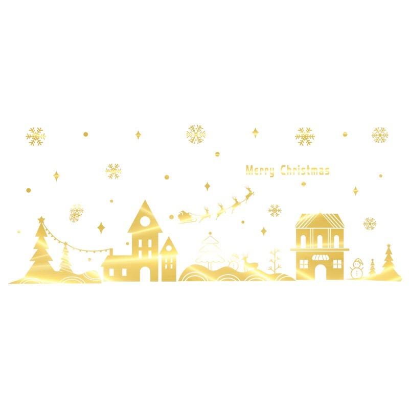 Decal trang trí Noel - Thành phố Ánh vàng cao cấp