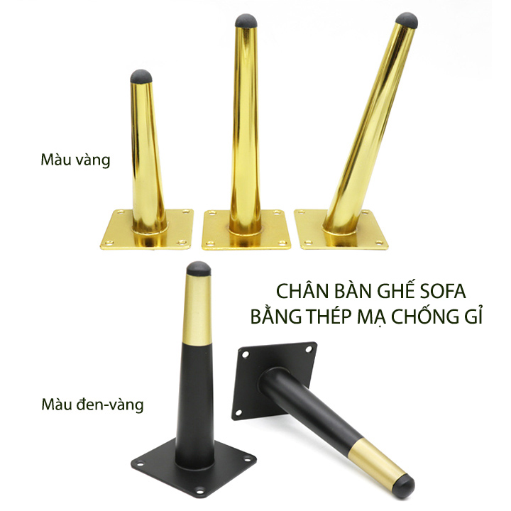 01 Chân bàn ghế sofa bằng thép mạ chống gỉ, loại xiên chịu tải trọng 300kg