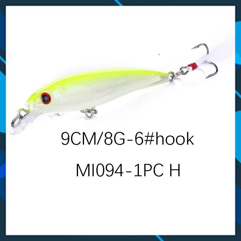 Mồi Câu lure, cá chẽm , có mú, cá ngão , cá biển đuôi lông Chuyên Đồ Câu Lure dài 9cm nặng 8gr_ Lure _ 39