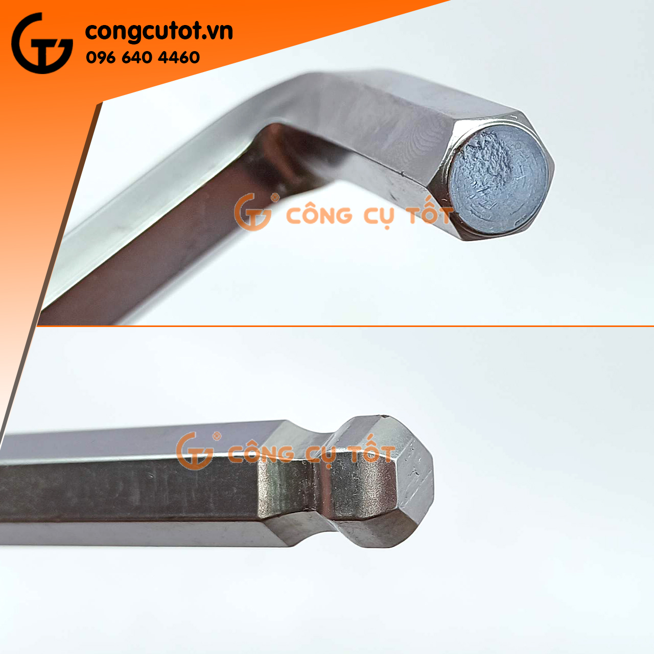 Lục giác đầu bi lẻ 10mm chữ L 215x45mm thép CrV trắng