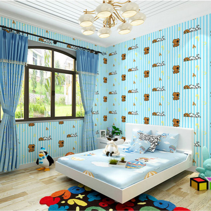 Cuộn 5m Decal Giấy Dán Tường Chó snoopy xanh dương