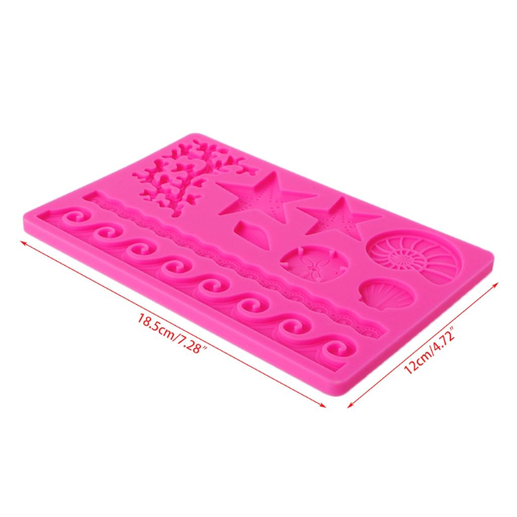 DIY 3D Ocean World Silicone Mold Fondant Cake Decorating Sugarcraft Mould