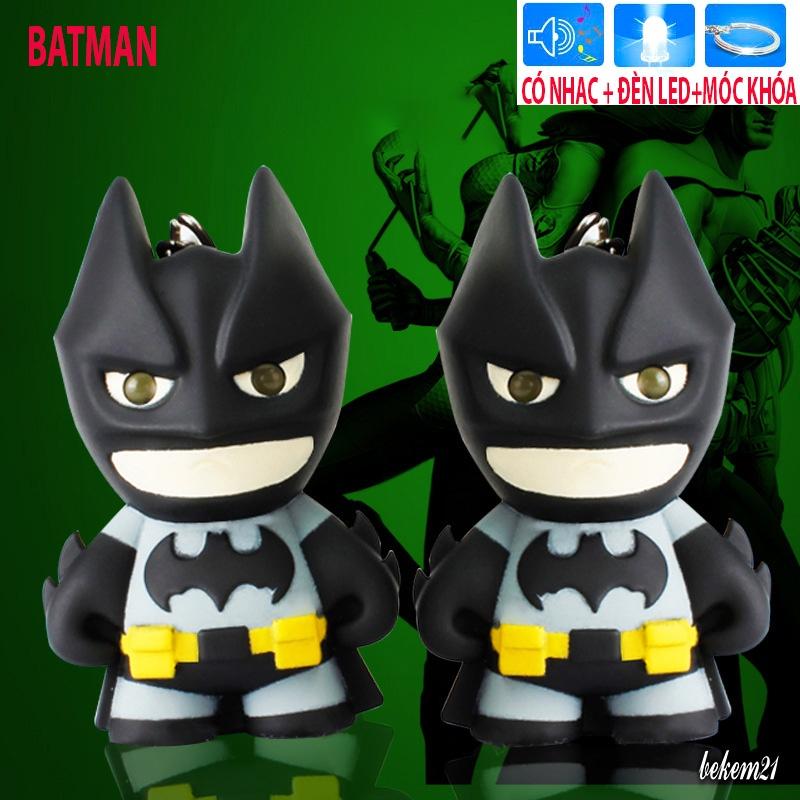 Móc Khóa Hình NGƯỜI DƠI Batman Phát Sáng Đèn Led Có Nhạc Có Đèn 3 trong 1 phong cách độc đáo cá tính xả stress