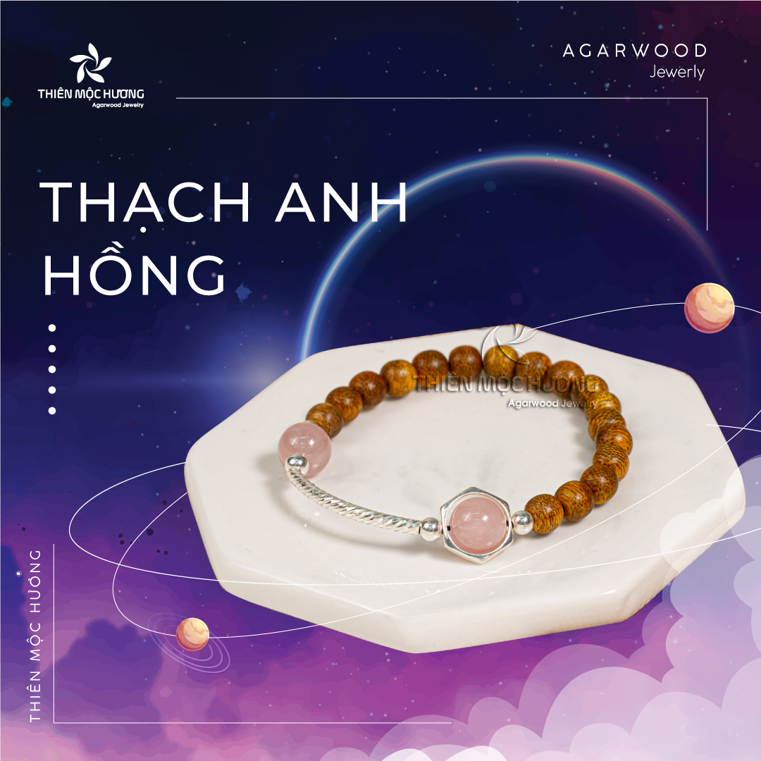 Vòng tay Trầm Hương tự nhiên Lục Tú Vân Hà - An nhiên mix charm bạc 925 cao cấp - Trầm Tốc Lào - Thiên Mộc Hương