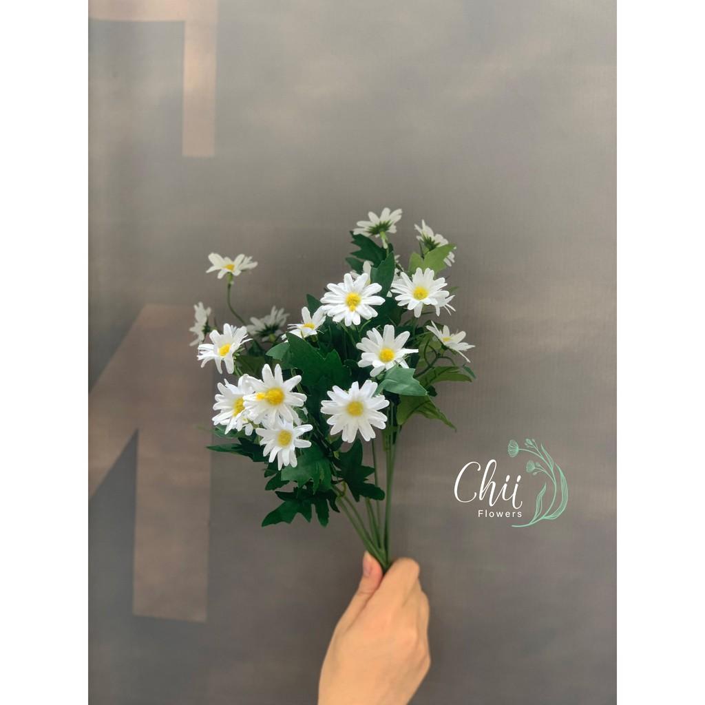 Hoa giả hoa lụa - Cụm hoa cúc họa mi cao cấp nhập khẩu Hà Nội trang trí nhà đẹp Chiiflower CH69