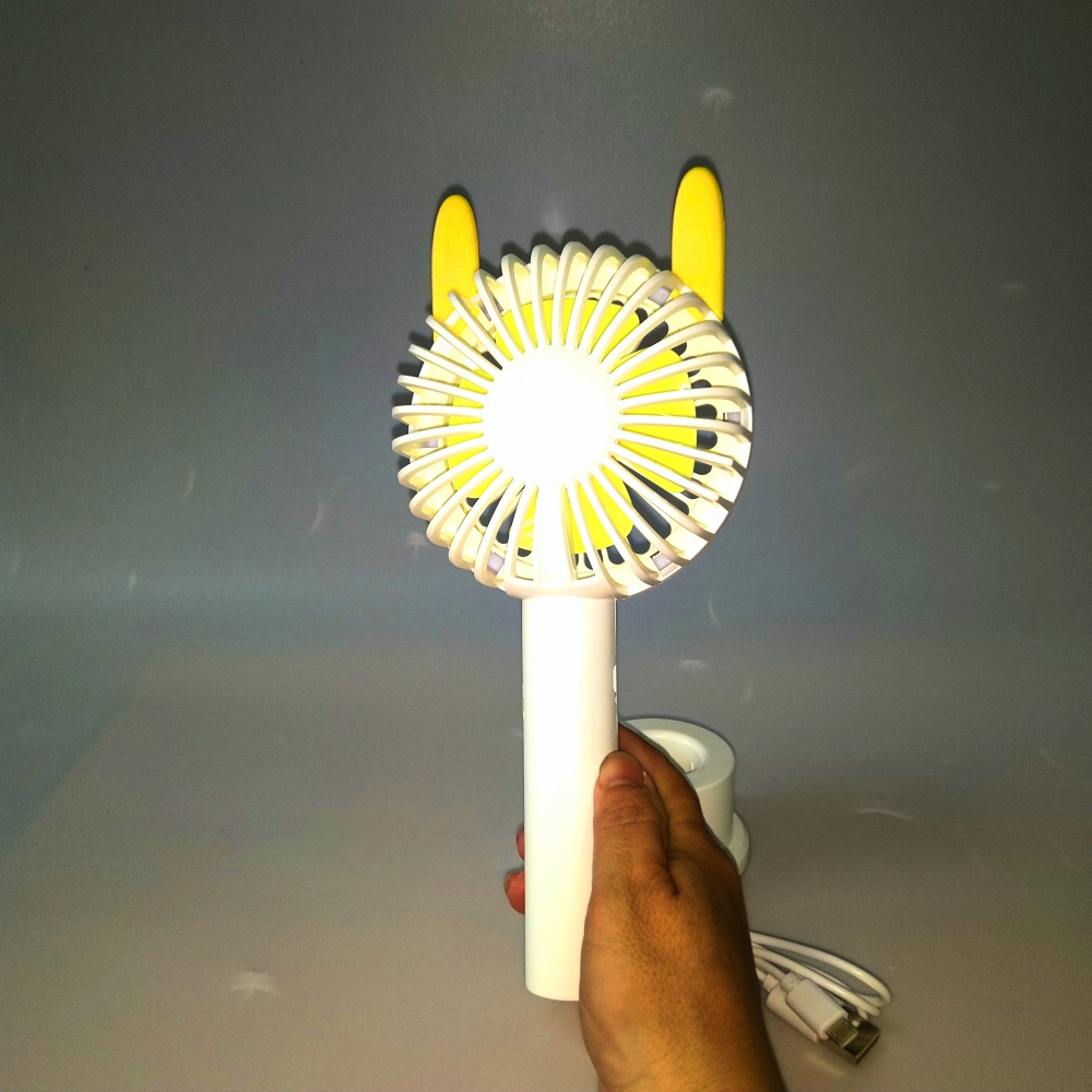 Quạt Sạc Mini MHT Đèn Led 7 Màu ( màu ngẫu nhiên)