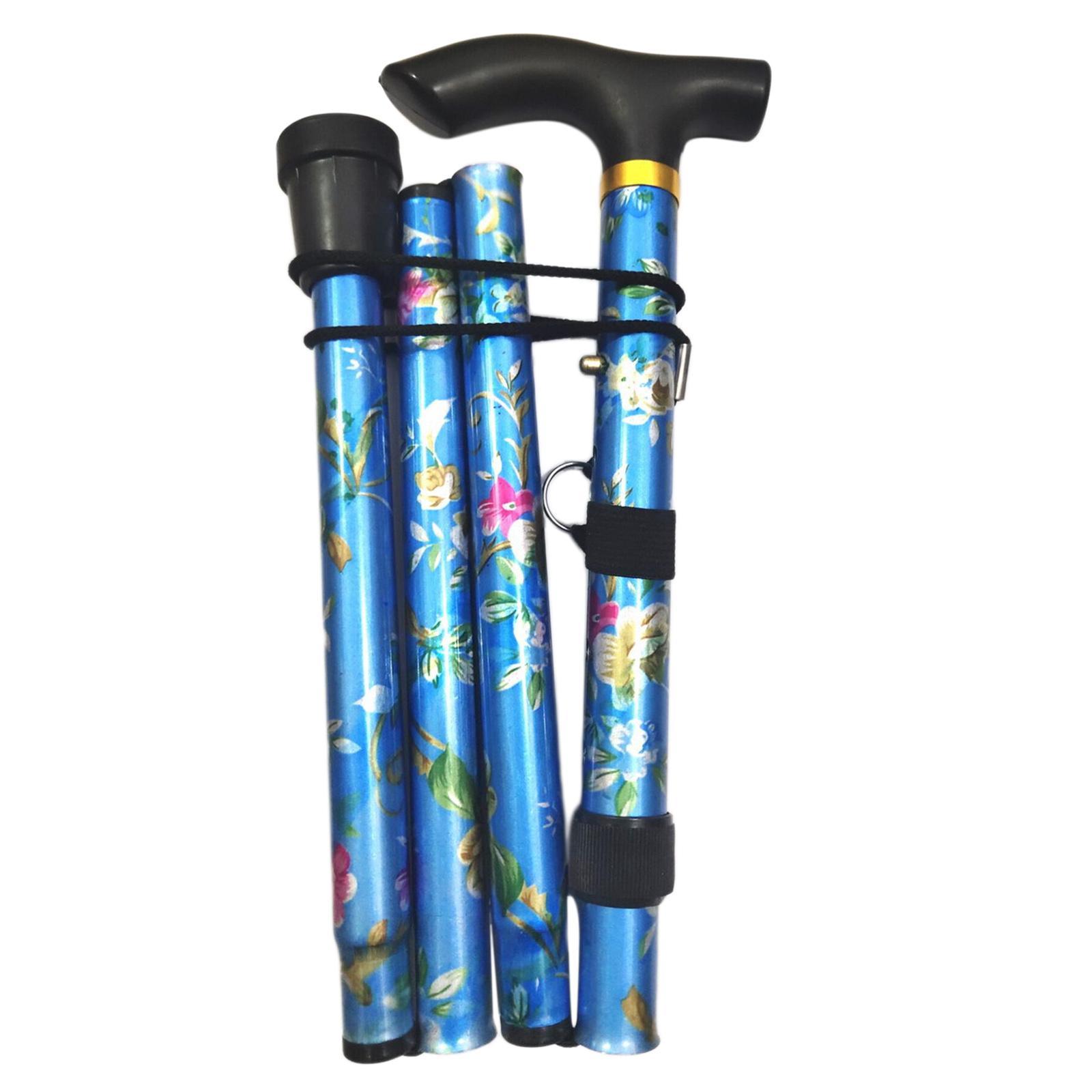 2Pcs Foldable Cane Adjustable 5-Section Walking Sticks Camping Poles