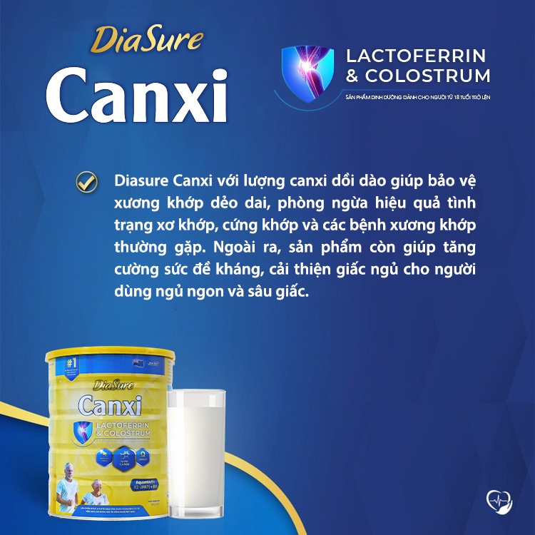 Sữa DIASURE CANXI (850G) - hỗ trợ bổ sung dinh dưỡng, nano canxi phòng chống loãng xương, cải thiện vấn đề xương khớp