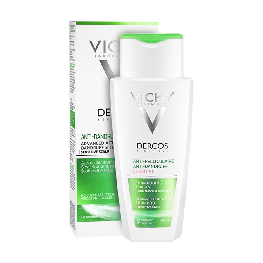 Dầu gội giúp sạch gàu và làm dịu da đầu ngứa - dành cho da nhạy cảm Vichy Dercos AntiPelliculaire 200ml