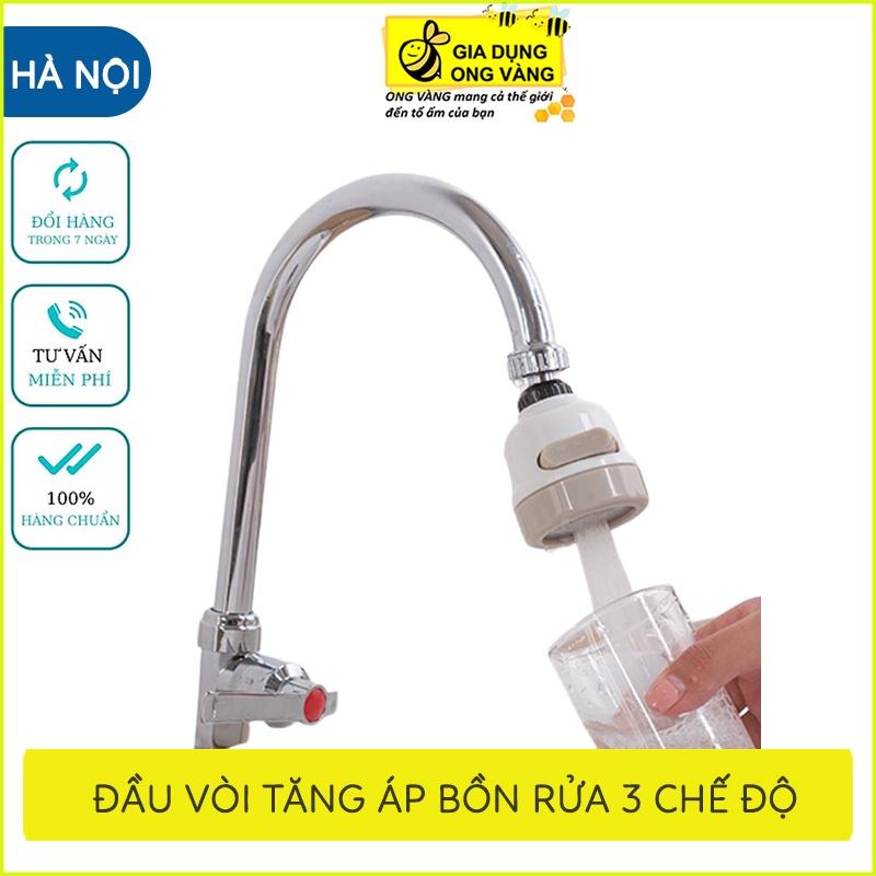 Vòi Tăng Áp Bồn Rửa Bát Inox Xoay 360 Độ, 3 Chế Độ Xả Nước Tiện Dụng