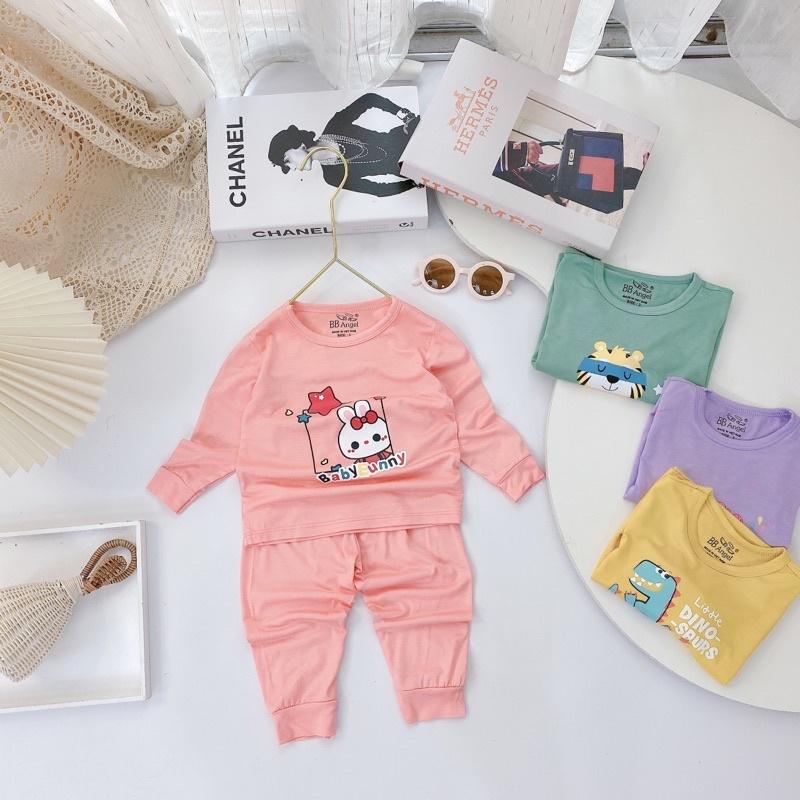 Bộ dài tay thun lạnh in hình cho bé trai/ bé gái