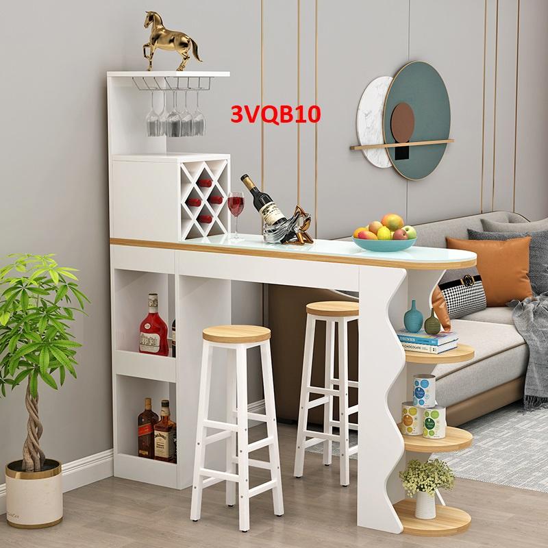 Quầy bar mini, quầy bar kiêm vách ngăn phòng khách nhà bếp 3VQB10