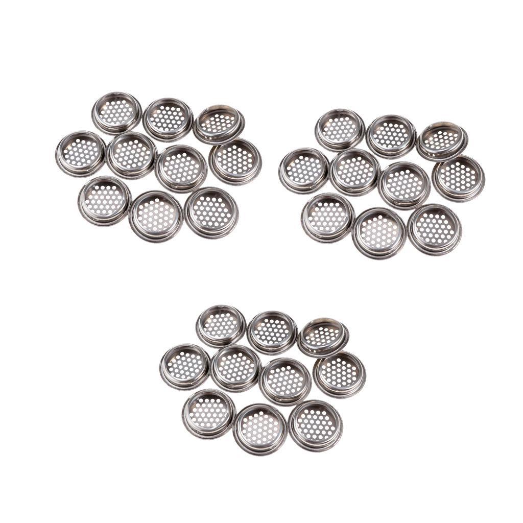 30Pcs 35mm Stainless Round Cabinet Air Vent Cover Mesh Louver Soffit Vent