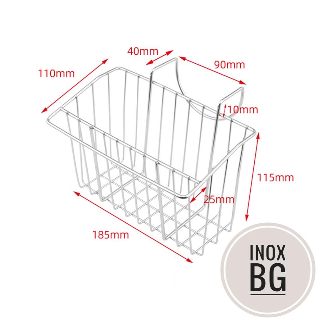 Giỏ, kệ inox để đồ rửa chén bát treo thành bồn - giỏ inox để chai nước và dụng cụ rửa chén