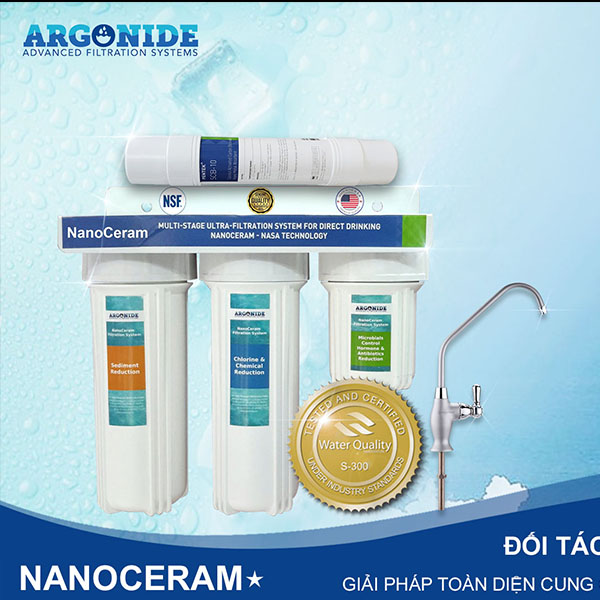 Máy Lọc Nước Nano Ceram 5 in 4 Lõi Hàng Nhập Khẩu