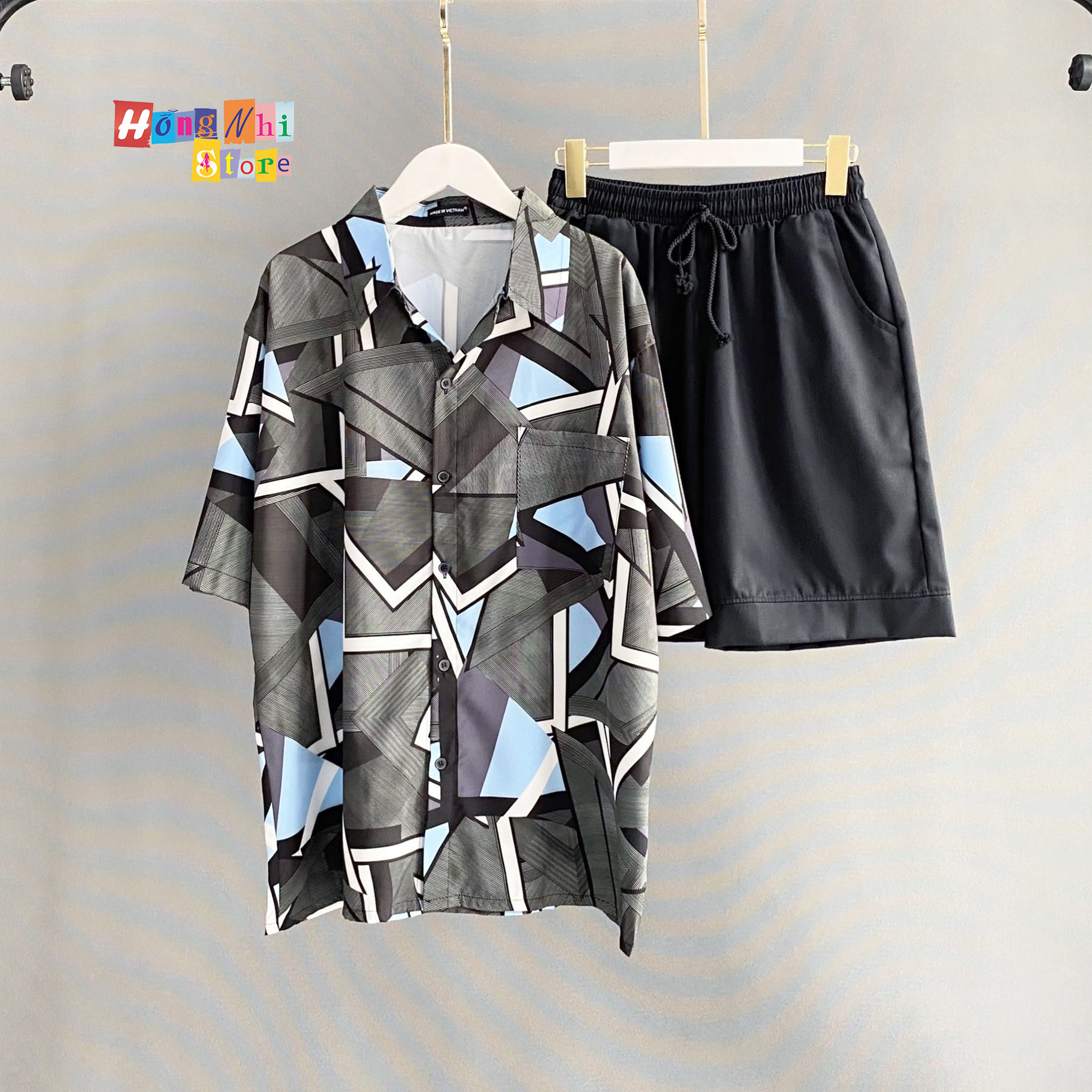 Áo Sơ Mi Hoạ Tiết Đi Biển Hoạt Hình Tay Lỡ Dáng Rộng Ulzzang Unisex - MM