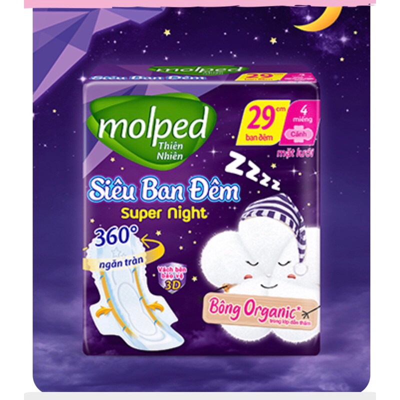 Băng vệ sinh Molped Bông Organic Tự nhiên mềm mại siêu thấm - Nhãn hàng Molfix công ty Hayat