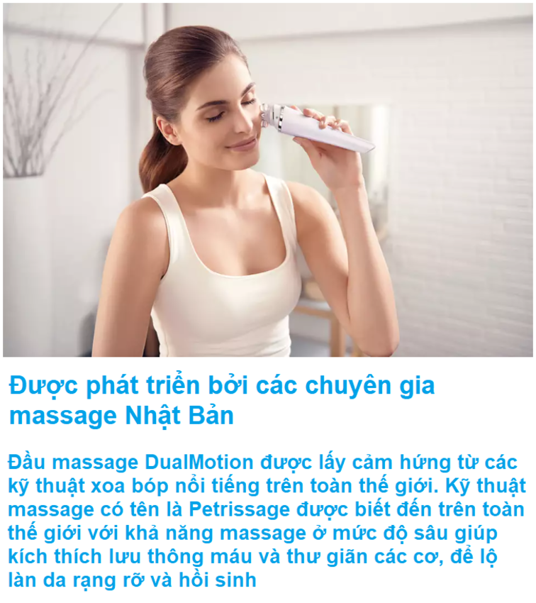 Máy rửa mặt và massage Philips VisaPure Advanced SC5340 Công nghệ DualMotion - Hàng Chính Hãng