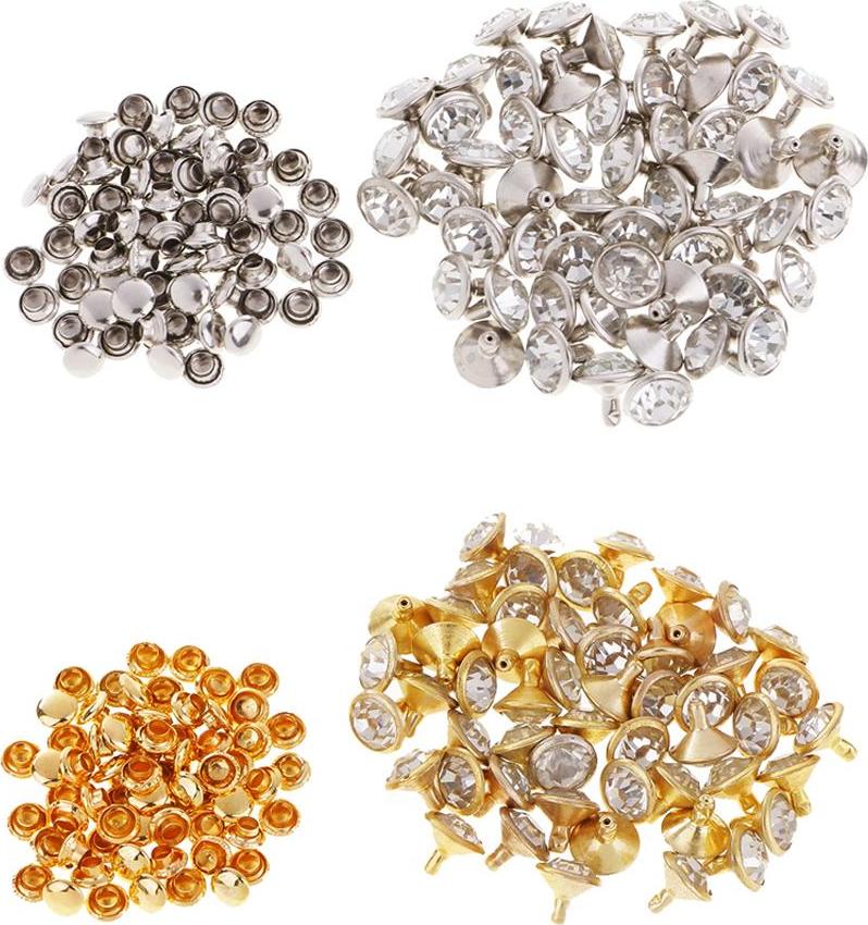 Kim Cương Giả Đinh Tán Cho Da DIY Nhanh Chóng Đinh Tán Đinh Nhọn Làm Đồ Da-Thủ Công Cho Túi Giày Vòng Tay Tand