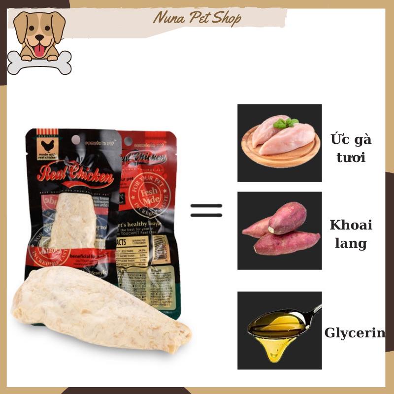 Ức gà hấp ăn liền cho chó mèo - Ức gà Pet Snack, Real Chicken, Masti cho thú cưng (40g)