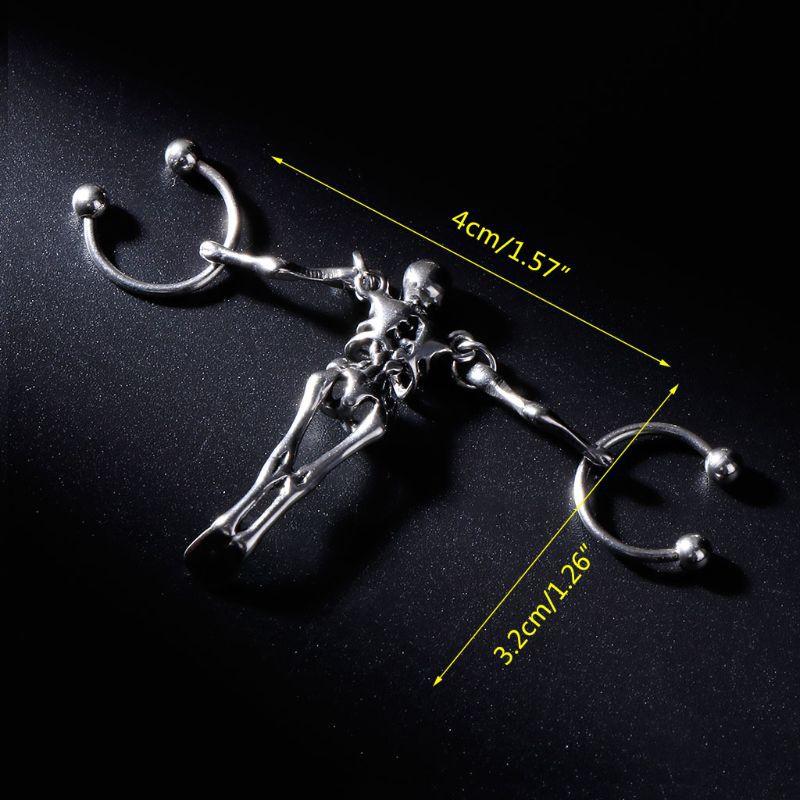 Punk Earrings Skull European Jewelry Stylish Charms Women Men Ring Decoration