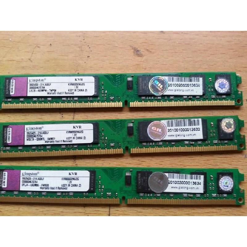 RAM MÁY TÍNH -  BỘ NHỚ Ram DDR 2 - 2GB Bus 800 Kingston