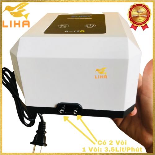 Máy Sủi Oxy 2 Vòi Sobo A-12B - Máy Sủi Oxy Siêu Êm Cho Bể Cá