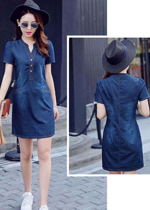 Đầm Jean Suông Công Sở