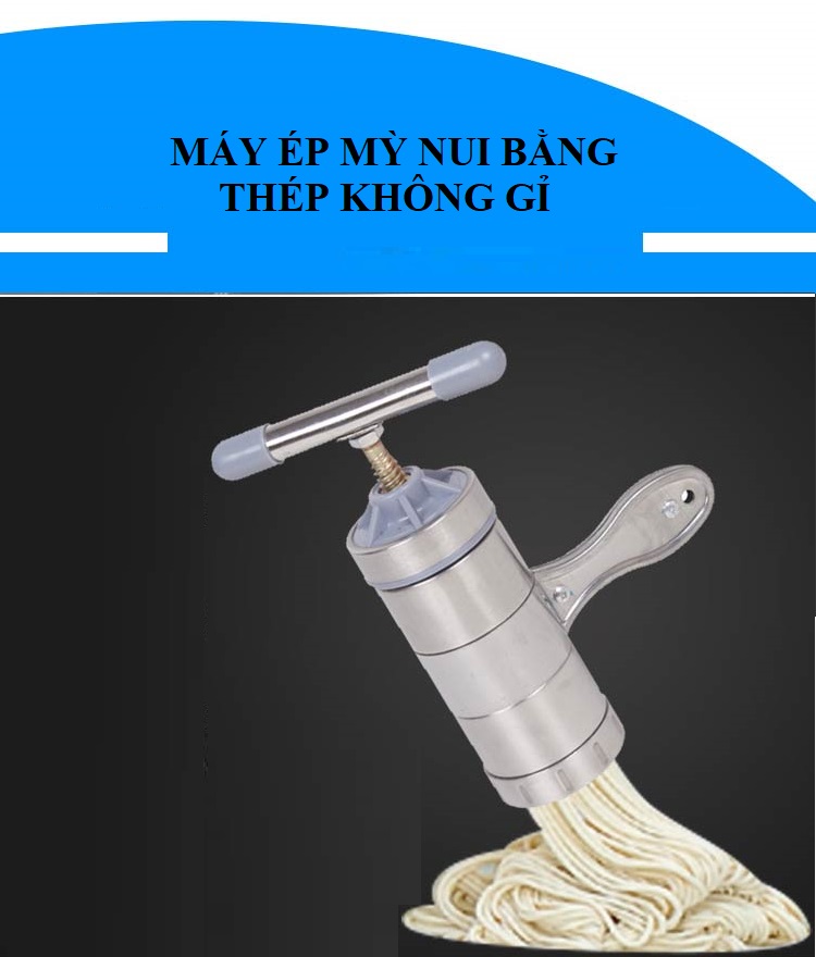 Dụng Cụ Làm Mỳ, Nui Bằng Inox 5 Khuôn Lựa Chọn