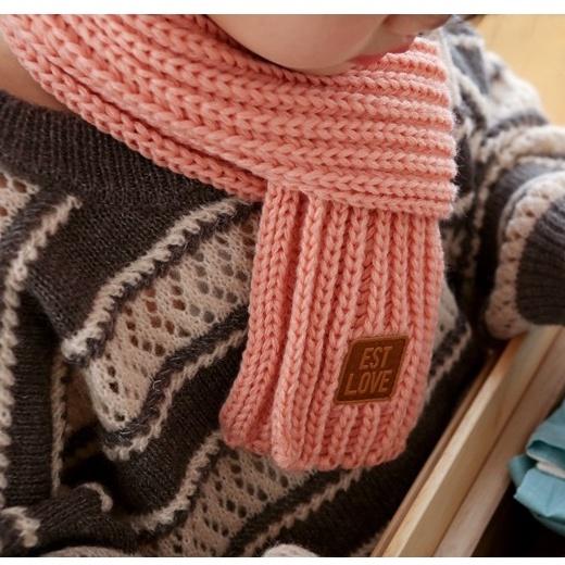 Khăn len quàng cổ EST LOVE dày dặn giữ ấm phù hợp cho bé từ 3 đến 12 tuổi - Thời trang thu đông cho bé