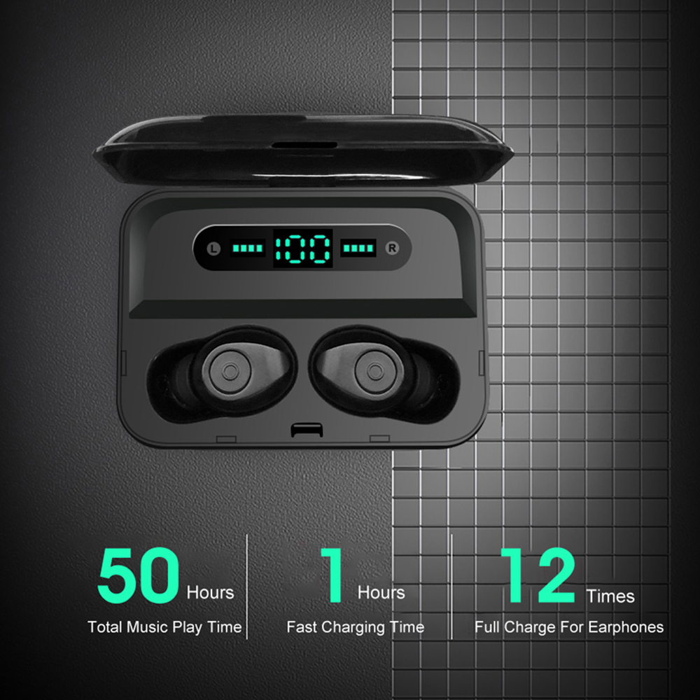 Tai Nghe Chống Thấm Nước Cho Điện Thoại Thông Minh BT5.0 F9 LED