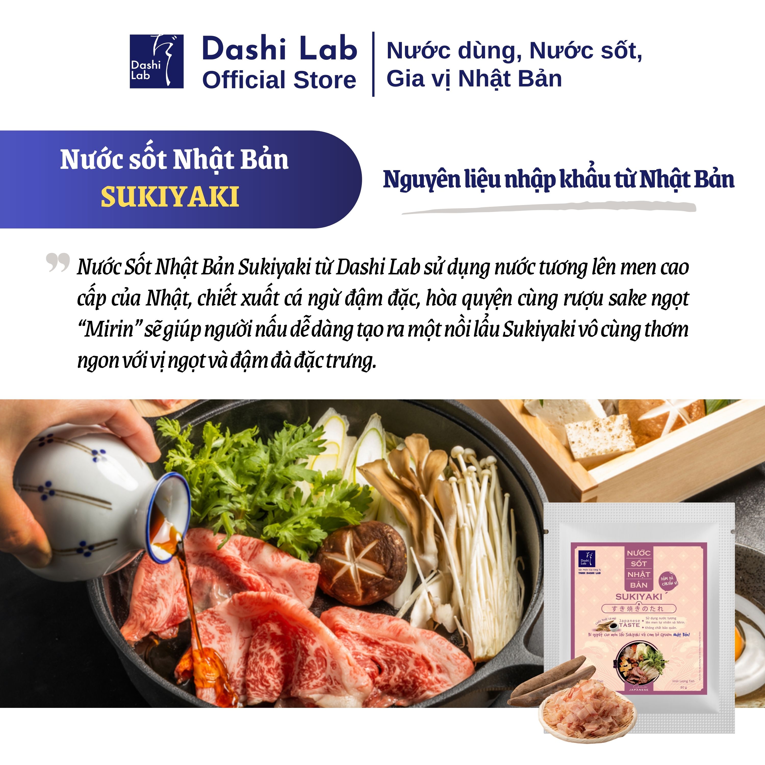 Combo 4 gói 80g Nước sốt Nhật Bản Sukiyaki - Dashi Lab - 320g