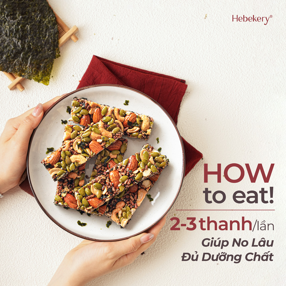 Thanh Hạt Dinh Dưỡng Rong Biển Nori Nhật Bản Hebekery - Snack Rong Biển Ăn Vặt Healthy Đầy Đủ Dinh Dưỡng