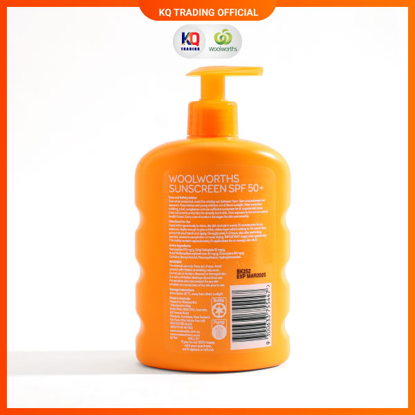 Kem chống nắng phổ rộng Woolworths Sunsreen Every day SPF 50+ 500ml nhập khẩu Australia