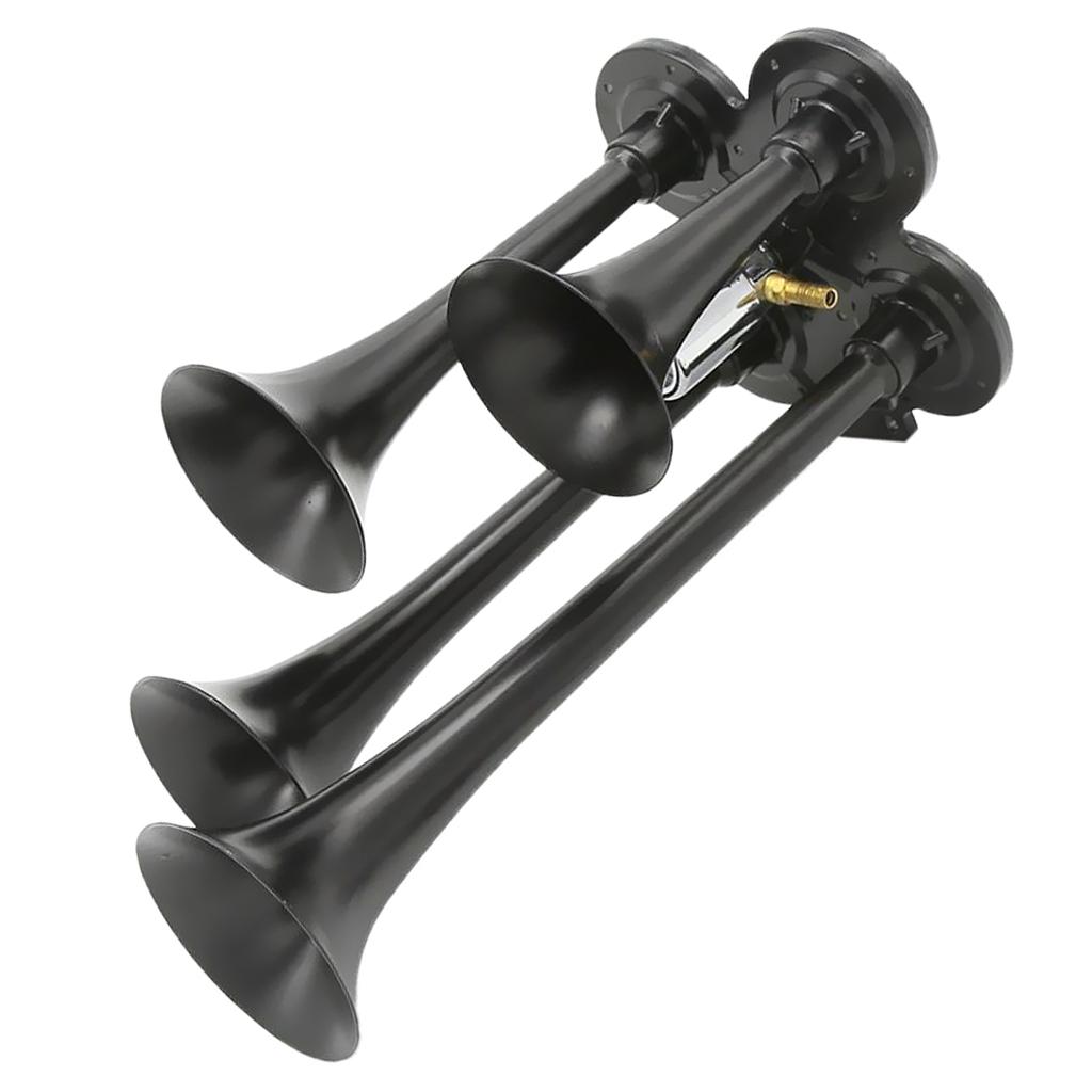 12V/24V Car Truck Boat 4 Trumpet Train Air Horn Set 150db for Air Compressor