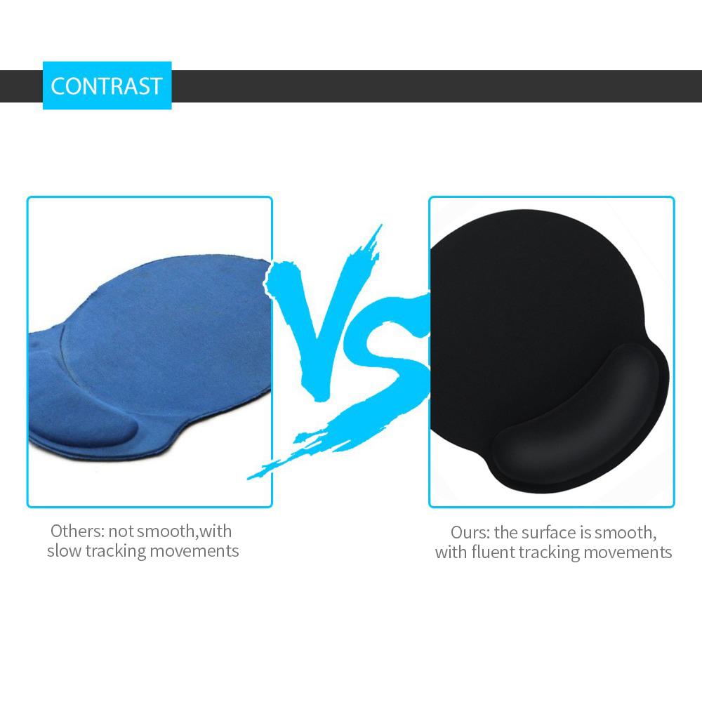 Wrist Rest Mouse Pad Memory Foam Ergonomic Design Office Mouse Pad with Non-slip Wrist Support