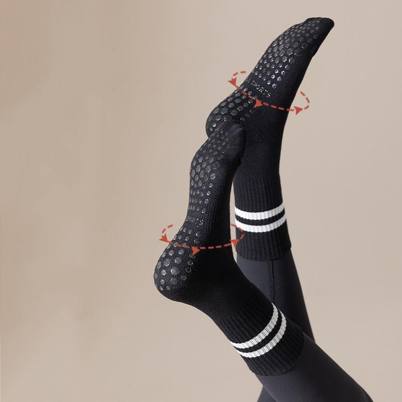 1 cặp vớ yoga chống trượt silicon chuyên nghiệp chuyên nghiệp Color: Dark Gray Size: EUR 34-39