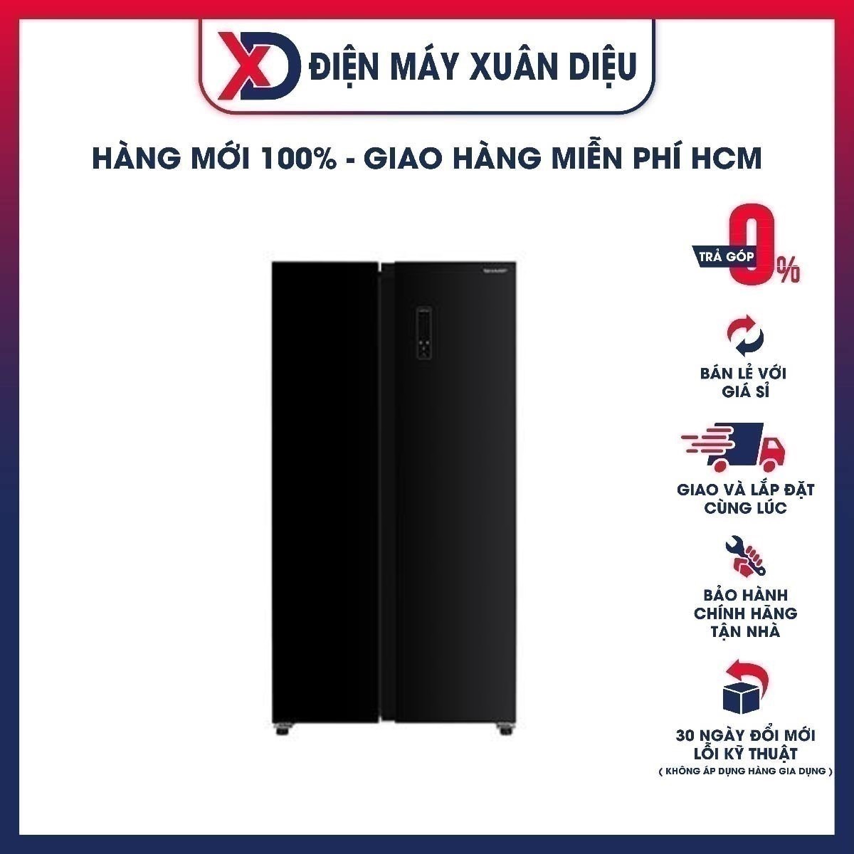 Tủ Lạnh Sharp 442 Lít SJ-SBX440VG-BK Inverter - Hàng Chính Hãng (Chỉ giao HCM)