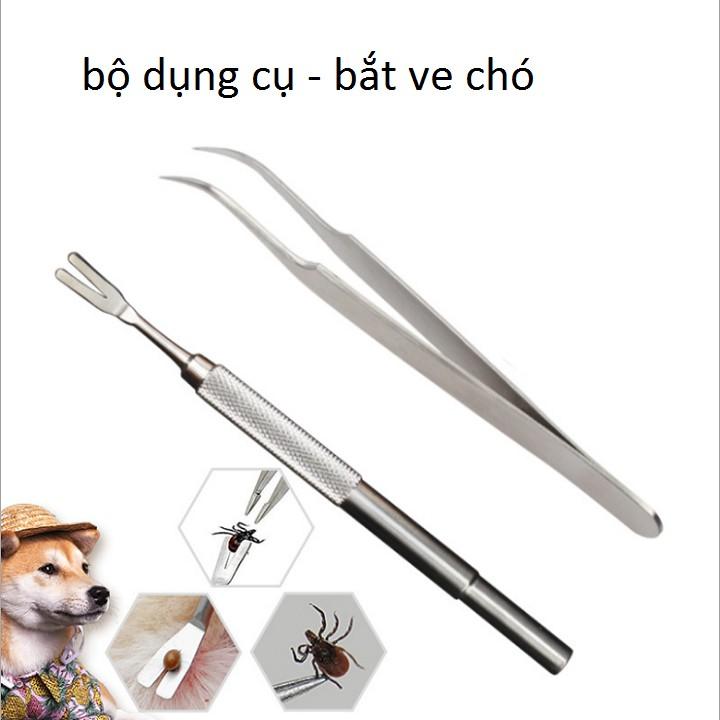 BỘ DỤNG CỤ - BẮT VE CHÓ MÈO (thép không gỉ)