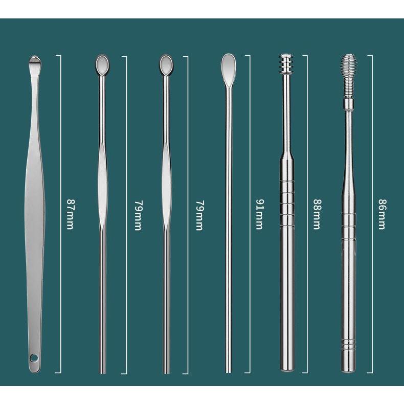 Bộ Dụng Cụ Ráy Tai, Vệ Sinh Tai Băng Inox 6 Món