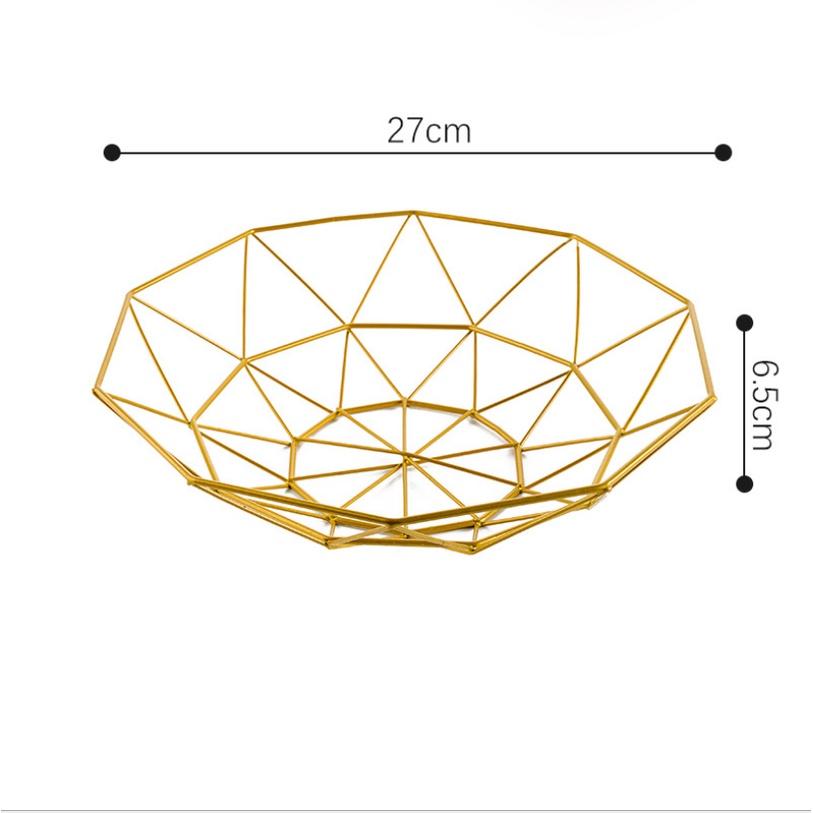 Rổ đựng trái cây màu vàng loại nhỏ 10 góc 27x6.5cm