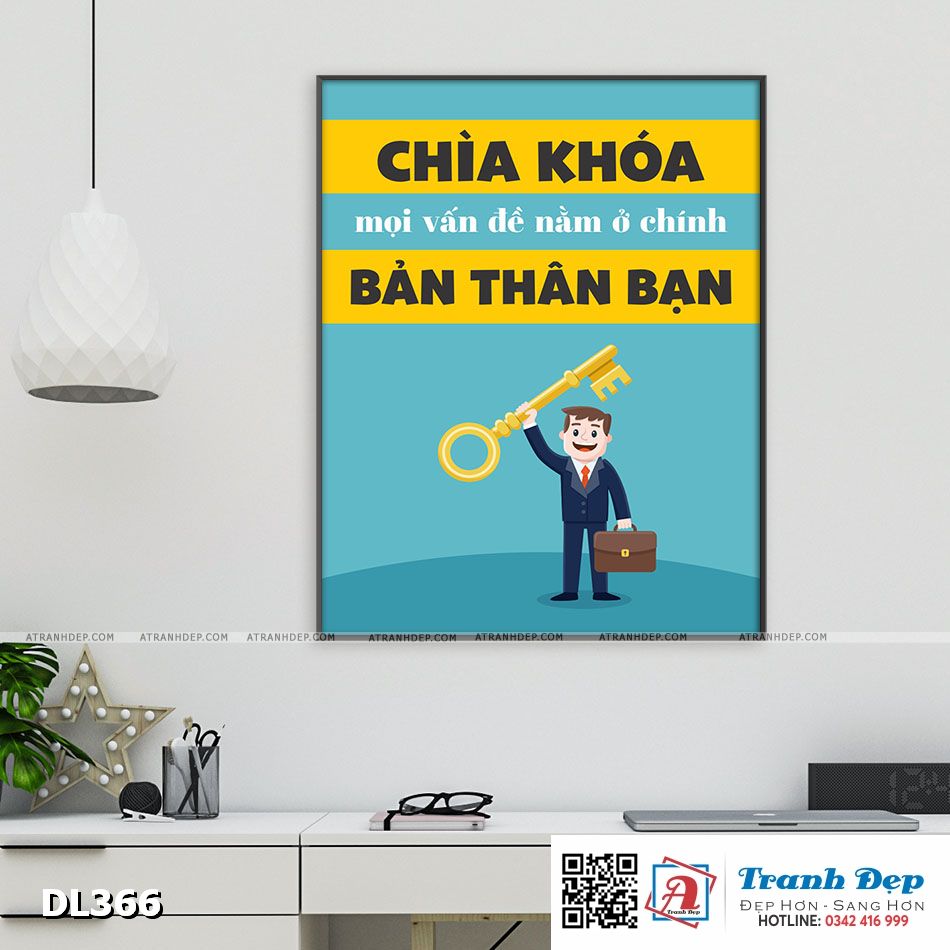 Tranh động lực trang trí phòng làm việc - Chìa khóa mọi vấn đề nằm ở chính bản thân bạn - DL366