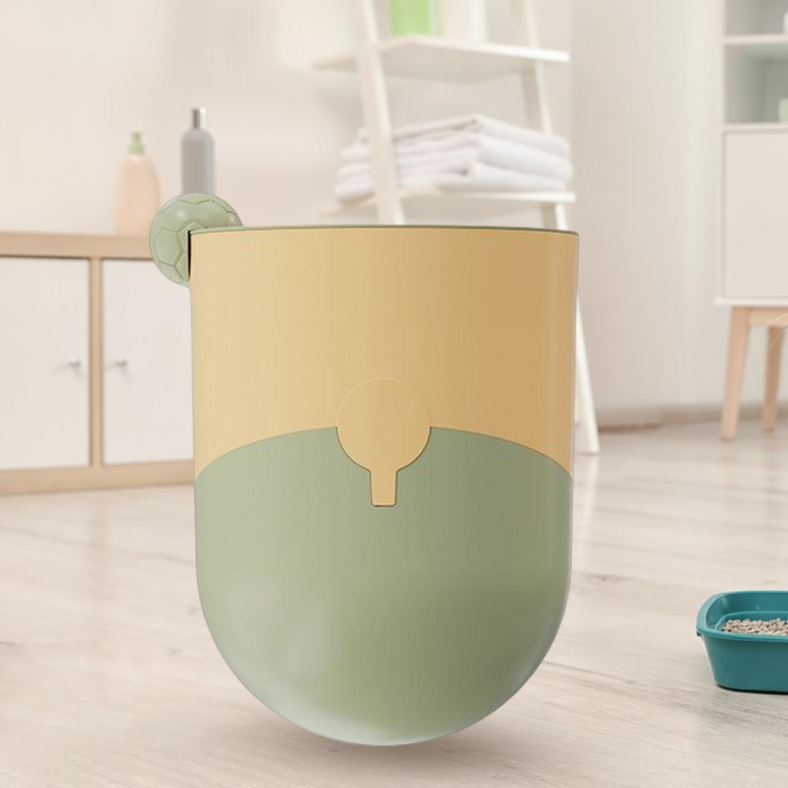 Round Wastebasket Bicolor 8L Garbage Bucket for Cars Patio Bathroom Yellow