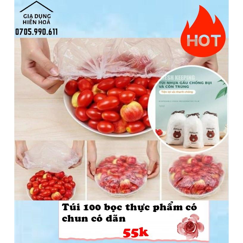 SET 100 MÀNG BỌC THỰC PHẨM, BỌC THỨC ĂN CÓ CHUN CO DÃN TIỆN LỢI