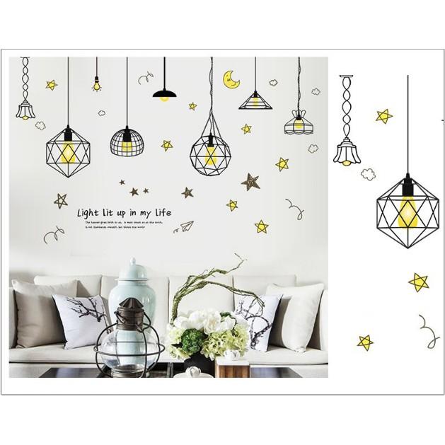 Decal trang trí tường - Bóng Đèn hiện đại kiểu mới