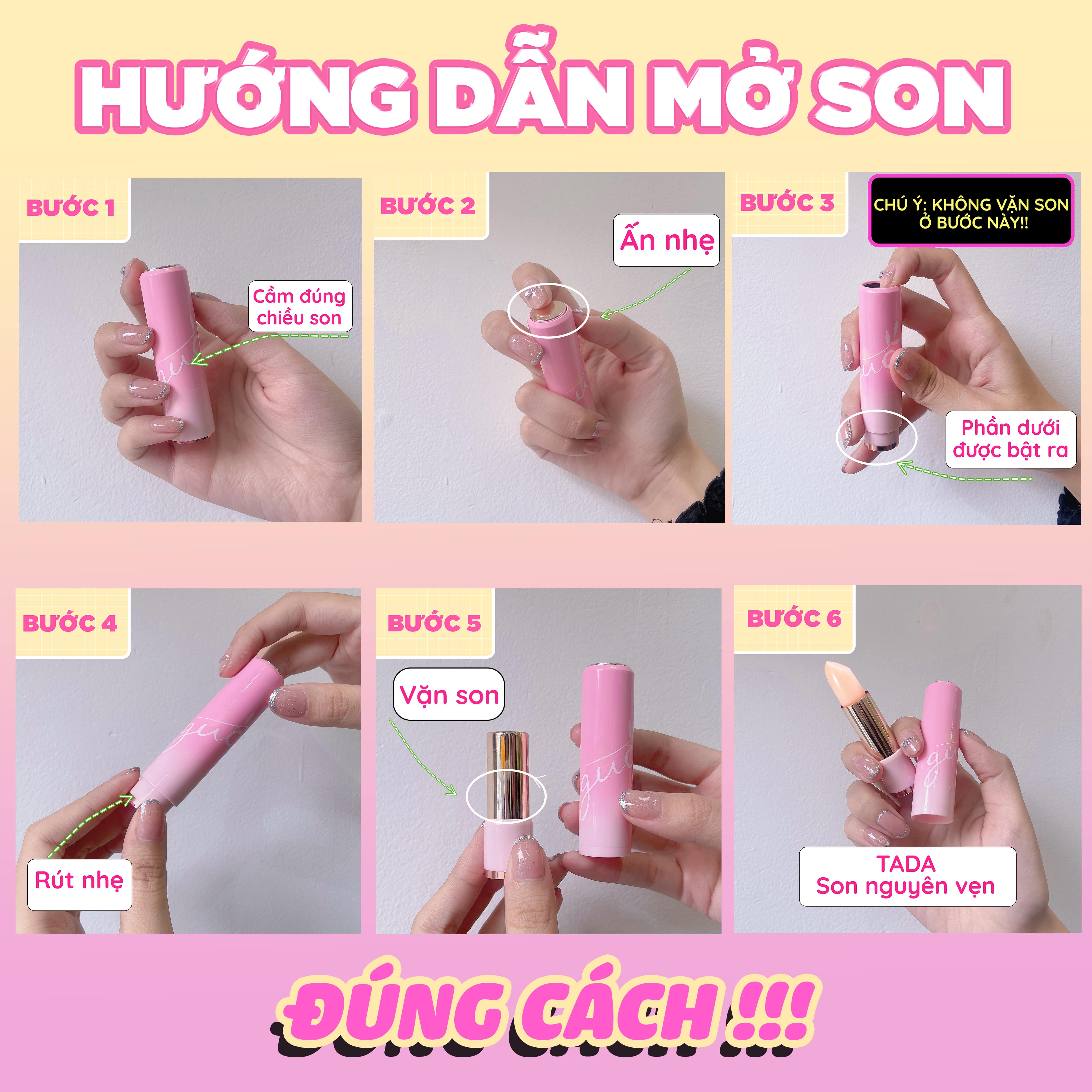 Son Dưỡng Hồng Dâu GUO 5gr - Rose Touch Lip Blam [Dưỡng môi căng mọng thiên nhiên]