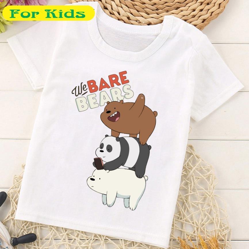 Áo Thun in hình WE BARE BEARS Cho Bé Trai Bé Gái