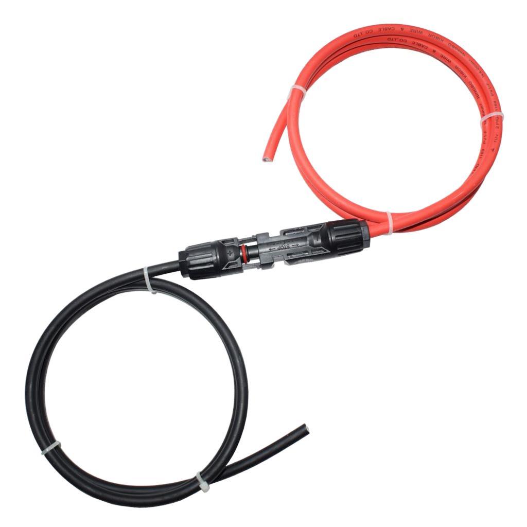 2Pieces 1M 10AWG Solar Panel Extension Cables w/  Female&Male Connector